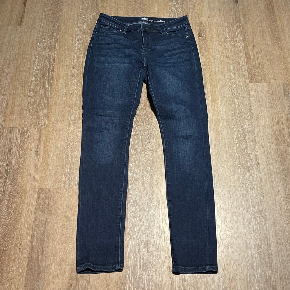 SOHO High Waist Skinny Jeans Women's Size 4 Dark Wash Denim Stretchy EUC - Picture 3 of 10